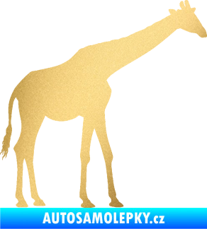 Samolepka Žirafa 002 pravá zlatá metalíza