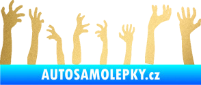 Samolepka Zombie 002 levá mrtví vylézají z hrobu zlatá metalíza