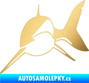 Samolepka Žralok 004 levá zlatá metalíza