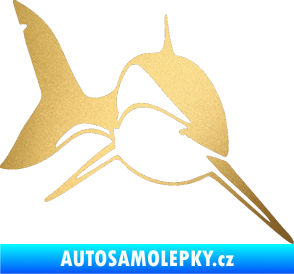 Samolepka Žralok 004 pravá zlatá metalíza