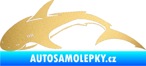 Samolepka Žralok 007 levá zlatá metalíza