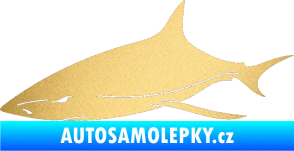 Samolepka Žralok 008 levá zlatá metalíza