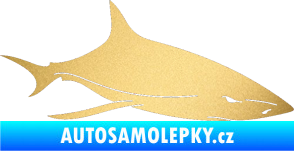 Samolepka Žralok 008 pravá zlatá metalíza