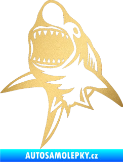Samolepka Žralok 011 levá zlatá metalíza