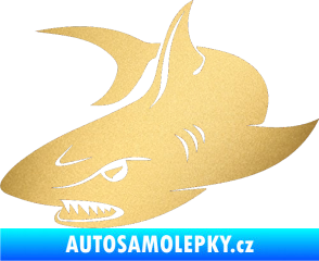 Samolepka Žralok 012 levá zlatá metalíza