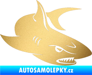 Samolepka Žralok 012 pravá zlatá metalíza