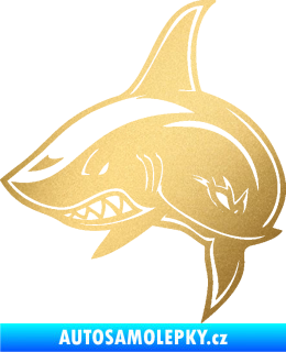 Samolepka Žralok 013 levá zlatá metalíza