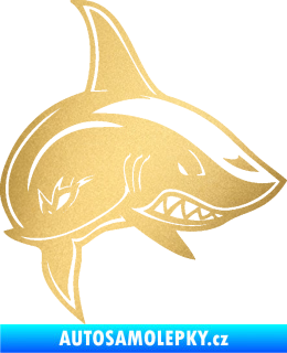 Samolepka Žralok 013 pravá zlatá metalíza