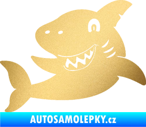 Samolepka Žralok 019 levá zlatá metalíza