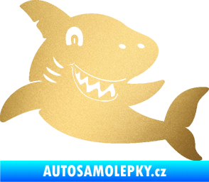 Samolepka Žralok 019 pravá zlatá metalíza
