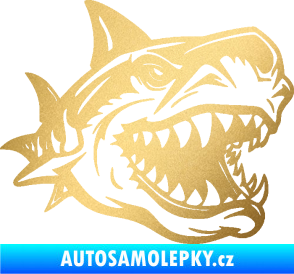 Samolepka Žralok 021 pravá zlatá metalíza