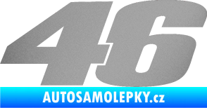 Samolepka 46 Valentino Rossi jednobarevná stříbrná metalíza