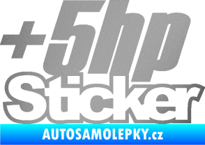 Samolepka + 5hp sticker 001 stříbrná metalíza