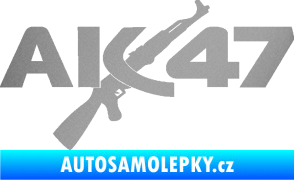 Samolepka AK 47 stříbrná metalíza