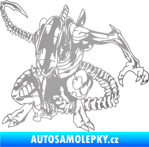 Samolepka Alien 002 levá stříbrná metalíza
