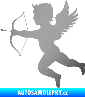 Samolepka Amor 001 levá cupid andílek stříbrná metalíza