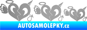 Samolepka Angel devil family 002 rodinka v autě stříbrná metalíza