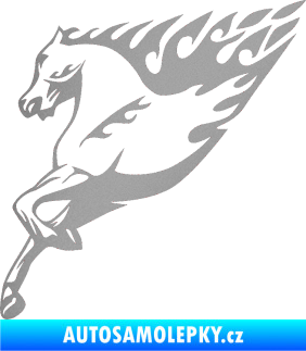 Samolepka Animal flames 002 levá kůň stříbrná metalíza