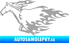 Samolepka Animal flames 003 levá kůň stříbrná metalíza