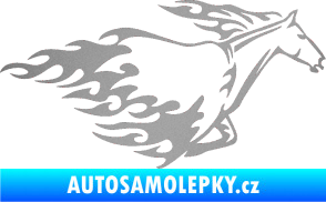 Samolepka Animal flames 003 pravá kůň stříbrná metalíza