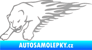 Samolepka Animal flames 020 levá puma stříbrná metalíza