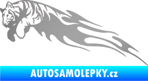 Samolepka Animal flames 022 levá tygr stříbrná metalíza