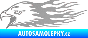 Samolepka Animal flames 023 levá orel stříbrná metalíza