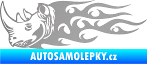 Samolepka Animal flames 025 levá nosorožec stříbrná metalíza