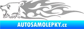 Samolepka Animal flames 027 levá  medvěd stříbrná metalíza