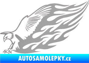 Samolepka Animal flames 029 levá orel stříbrná metalíza
