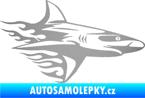 Samolepka Animal flames 031 pravá žralok stříbrná metalíza