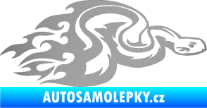 Samolepka Animal flames 042 pravá had stříbrná metalíza