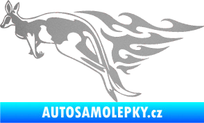 Samolepka Animal flames 044 levá klokan stříbrná metalíza