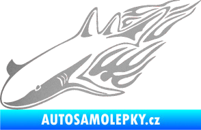 Samolepka Animal flames 048 levá žralok stříbrná metalíza