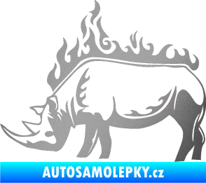 Samolepka Animal flames 049 levá nosorožec stříbrná metalíza