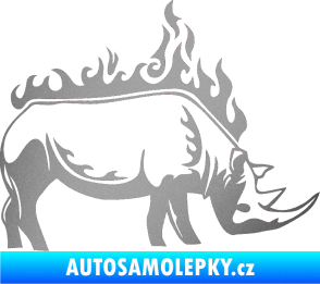 Samolepka Animal flames 049 pravá nosorožec stříbrná metalíza