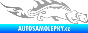 Samolepka Animal flames 056 pravá puma stříbrná metalíza