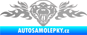 Samolepka Animal flames 058 levá vlk stříbrná metalíza