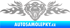 Samolepka Animal flames 058 pravá vlk stříbrná metalíza
