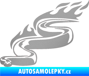 Samolepka Animal flames 064 levá had stříbrná metalíza