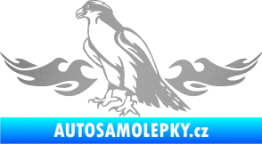 Samolepka Animal flames 069 levá orel stříbrná metalíza