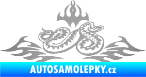 Samolepka Animal flames 070 pravá zmije stříbrná metalíza