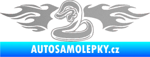 Samolepka Animal flames 072 levá had stříbrná metalíza