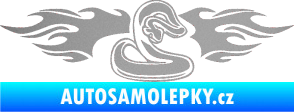 Samolepka Animal flames 072 pravá had stříbrná metalíza