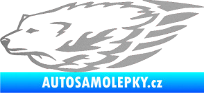 Samolepka Animal flames 078 levá  vlk stříbrná metalíza