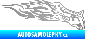 Samolepka Animal flames 080 pravá gepard stříbrná metalíza
