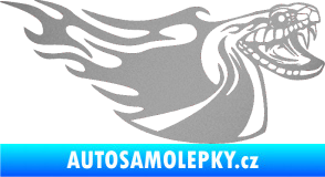 Samolepka Animal flames 082 pravá kobra stříbrná metalíza