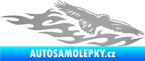 Samolepka Animal flames 097 pravá orel stříbrná metalíza