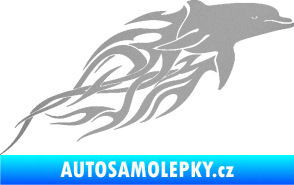 Samolepka Animal flames 102 pravá delfín stříbrná metalíza
