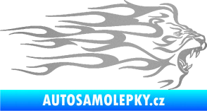 Samolepka Animal flames 103 pravá lev stříbrná metalíza